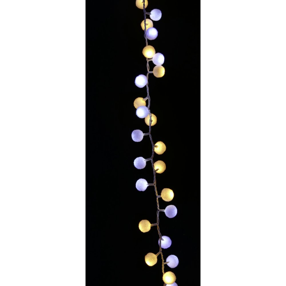 Lichterkette Baumwol  warm-weiß + kalt-weiß 128 LEDs