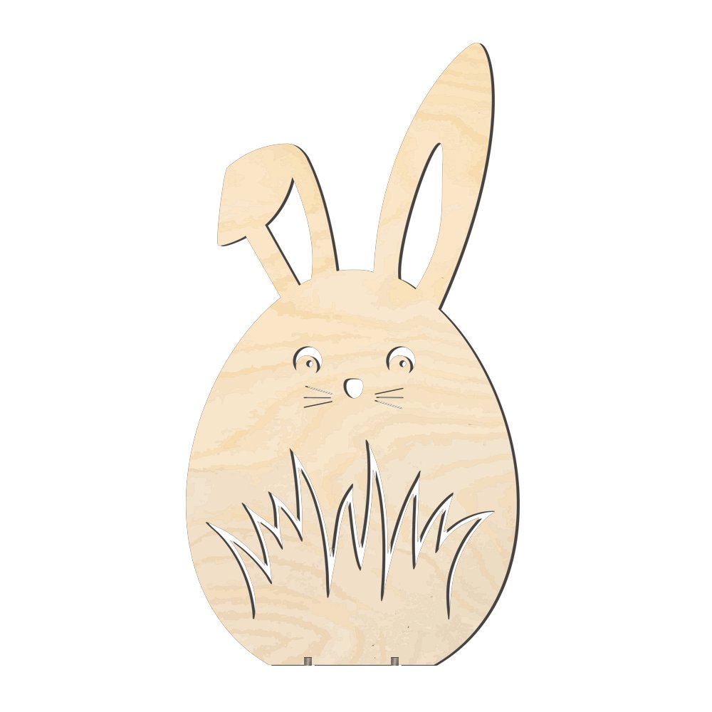 Display 2D Ei Hase im Gras natur, 58 cm