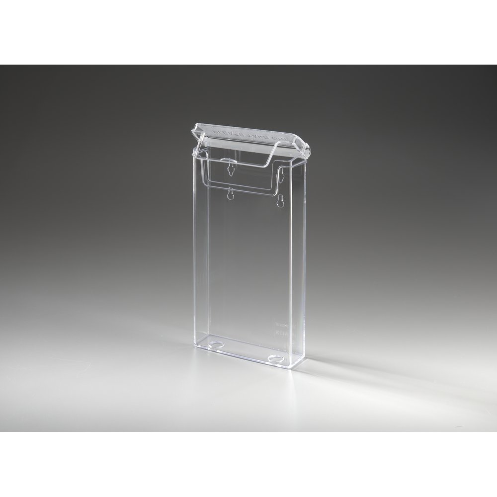 Prospekthalter transparent mit Deckel C6 lang (1/3 DIN A4)