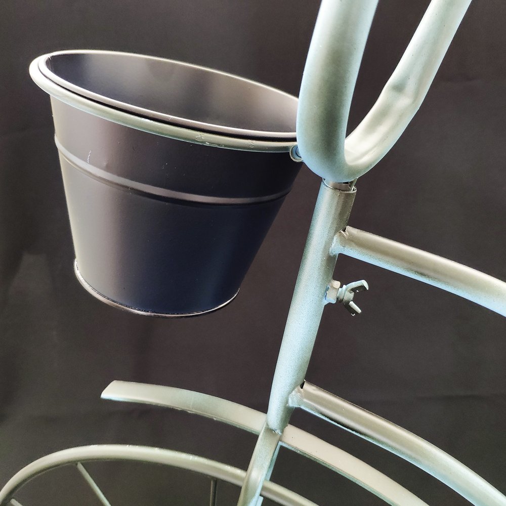 Fahrrad Metall Deko XL grau/blau-vintage, L 113 x H 82