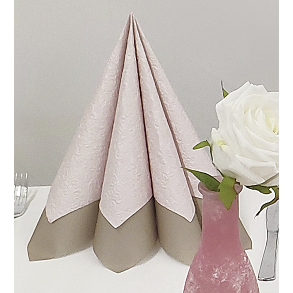Servietten Ambiente 15 Stück, geprägt, pearl-pink, 33 x 33 cm