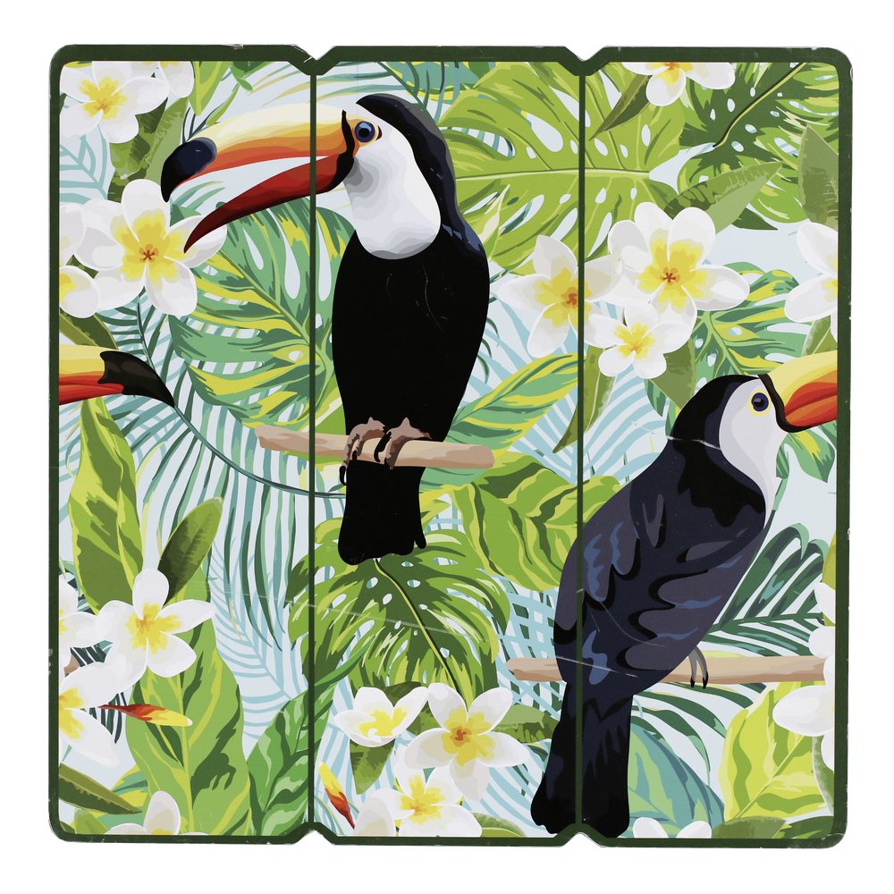 Schild Tucan im Dschungel, 39,5 x 39,5 cm