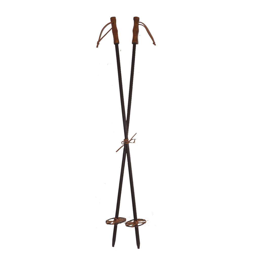 Traditionelle Skistöcke braun,100 cm