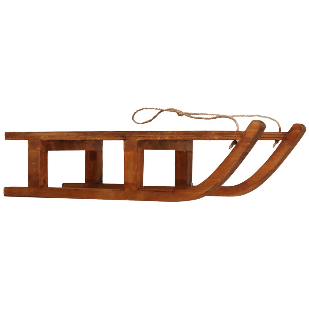 Schlitten Swiss Holz braun,38 x 17,5 x 10 cm