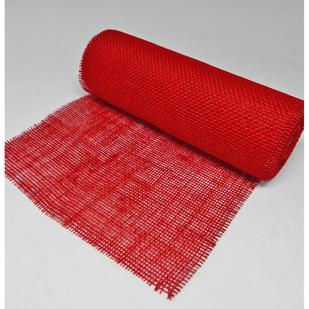 Jute Tischband rot, 30 cm x 10 m