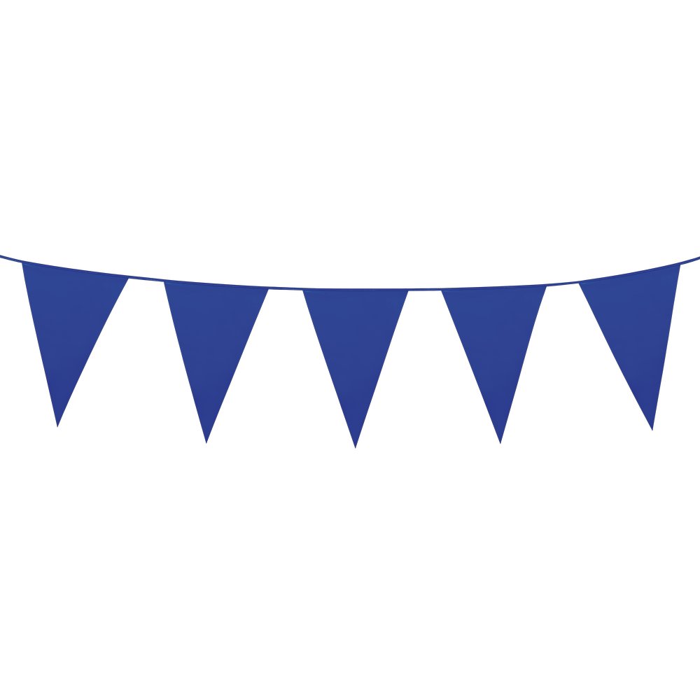 Wimpelkette Uni XL Folie blau, 10 m, 18 Wimpel je 30 x 45 cm