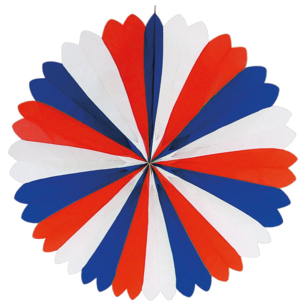 Faltrosette Papier Frankreich blau-weiß-rot Ø 60 cm