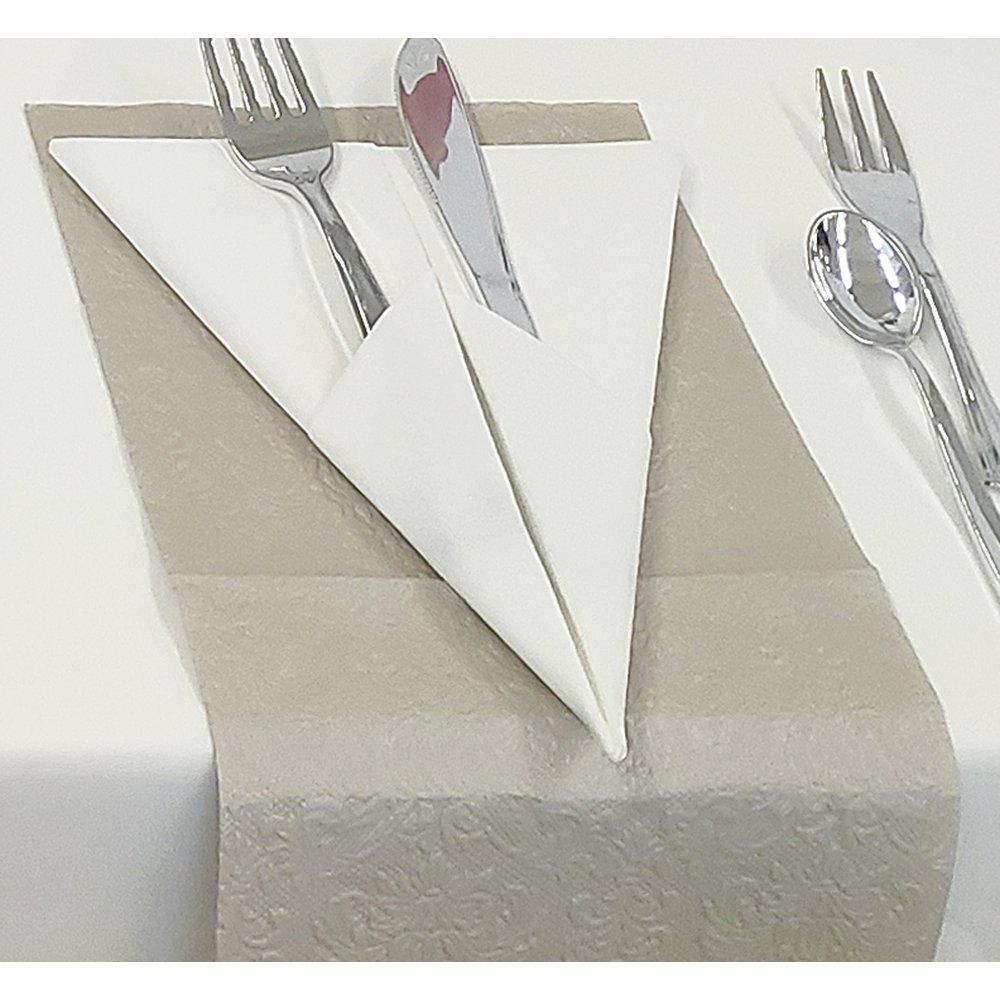 Servietten Ambiente 15 Stück, geprägt, taupe, 33 x 33 cm