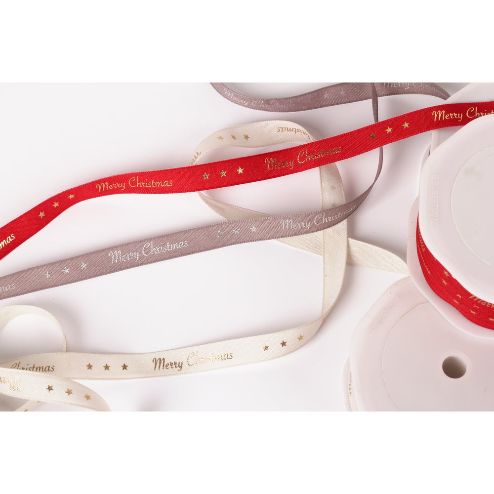 Band Merry Christmas creme-gold, 12 mm x 20 m