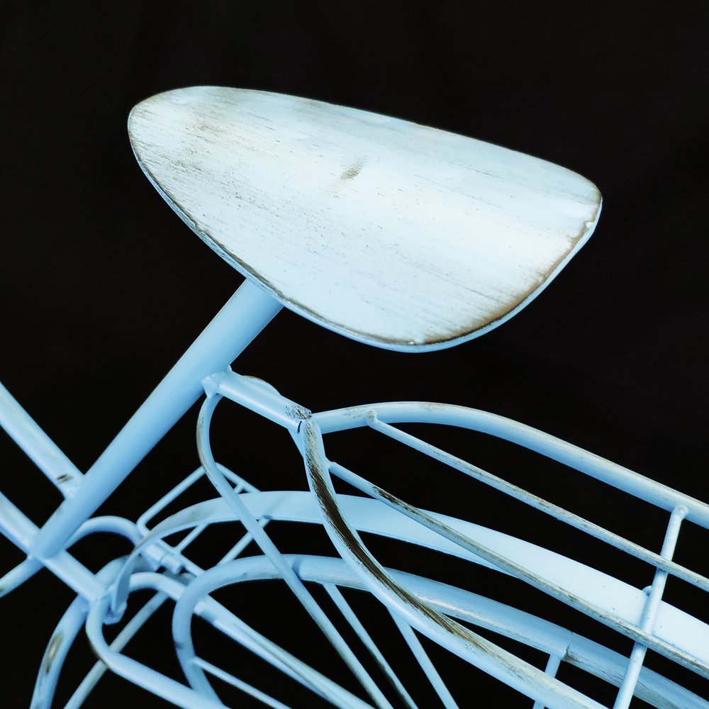 Fahrrad Metall Deko XL hellblau, L 113 x H 82 cm