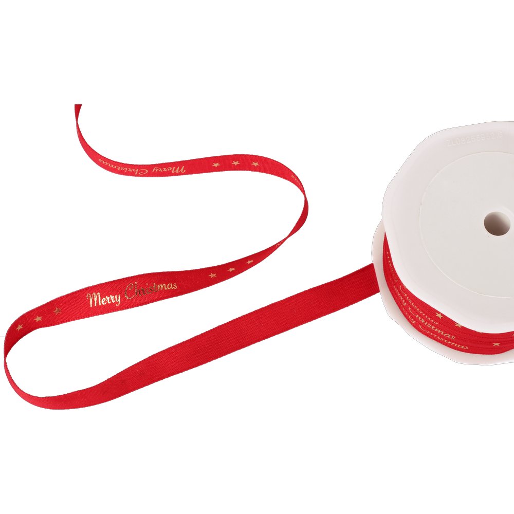 Band Merry Christmas rot-gold, 12 mm x 20 m