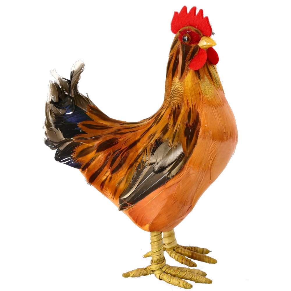 Huhn mit Federn Tierattrappe klein, 17 x 9 x H 22 cm