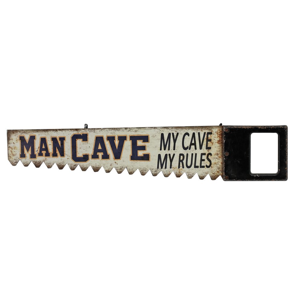 Schild Sägendesign Man Cave, 70 x 15 cm