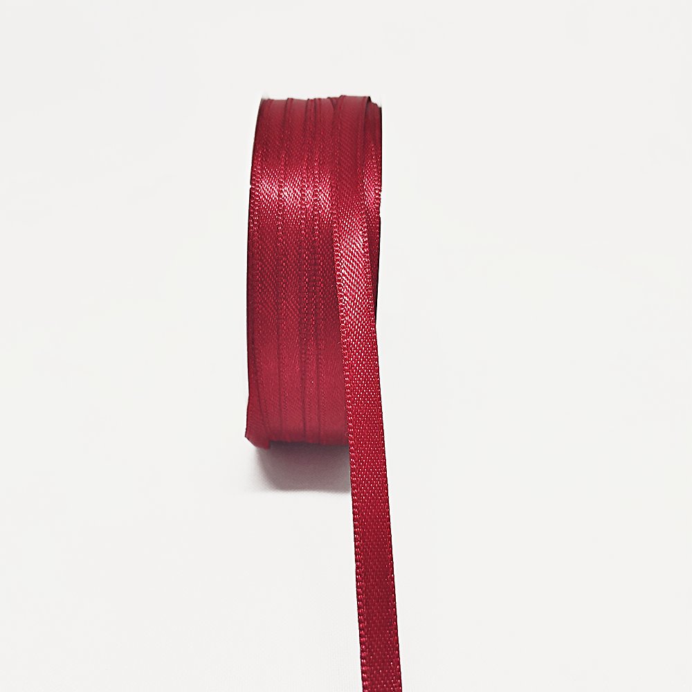 Doppelsatinband bordeaux, 6 mm x 50 m