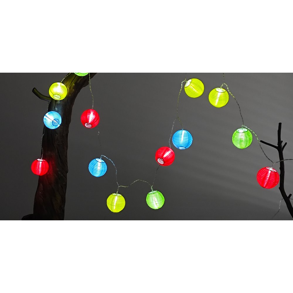 Mini Lampions x20 LED USB+ kalt-weiß, transparent 3,8 M + 3 M Zuleitung