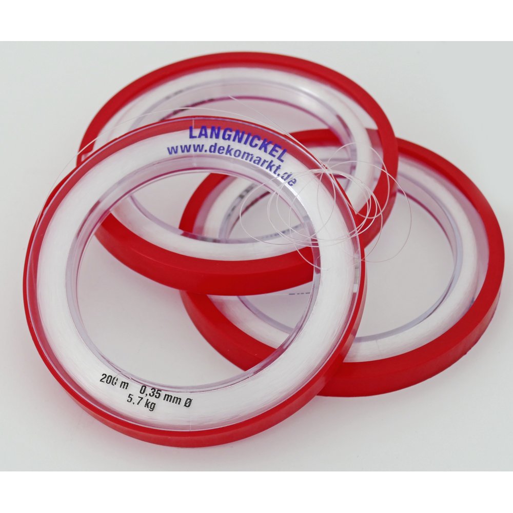 Nylon Dekofaden auf Armspule transparent Ø 0,35 mm x 200 m, 5,7 kg Tragkraft