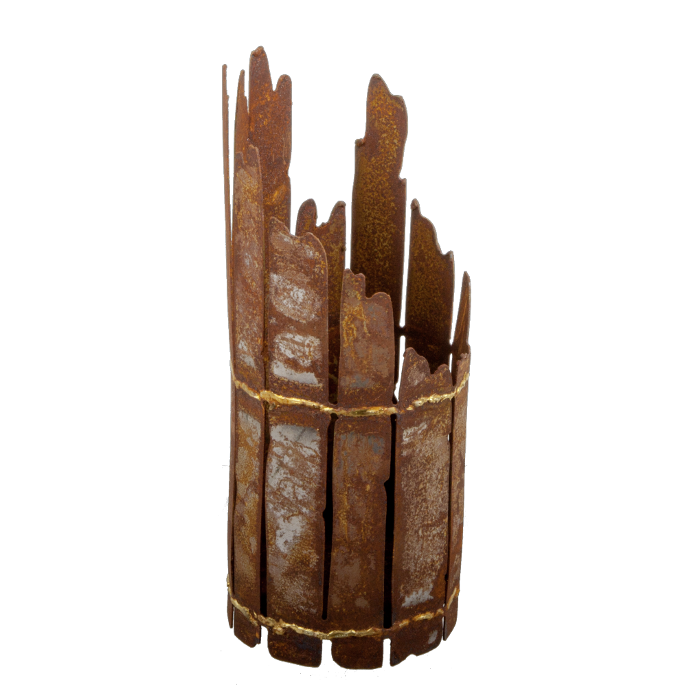 Fackel Rost + Goldnaht Metall rosteffekt, Ø 12 x 32 cm
