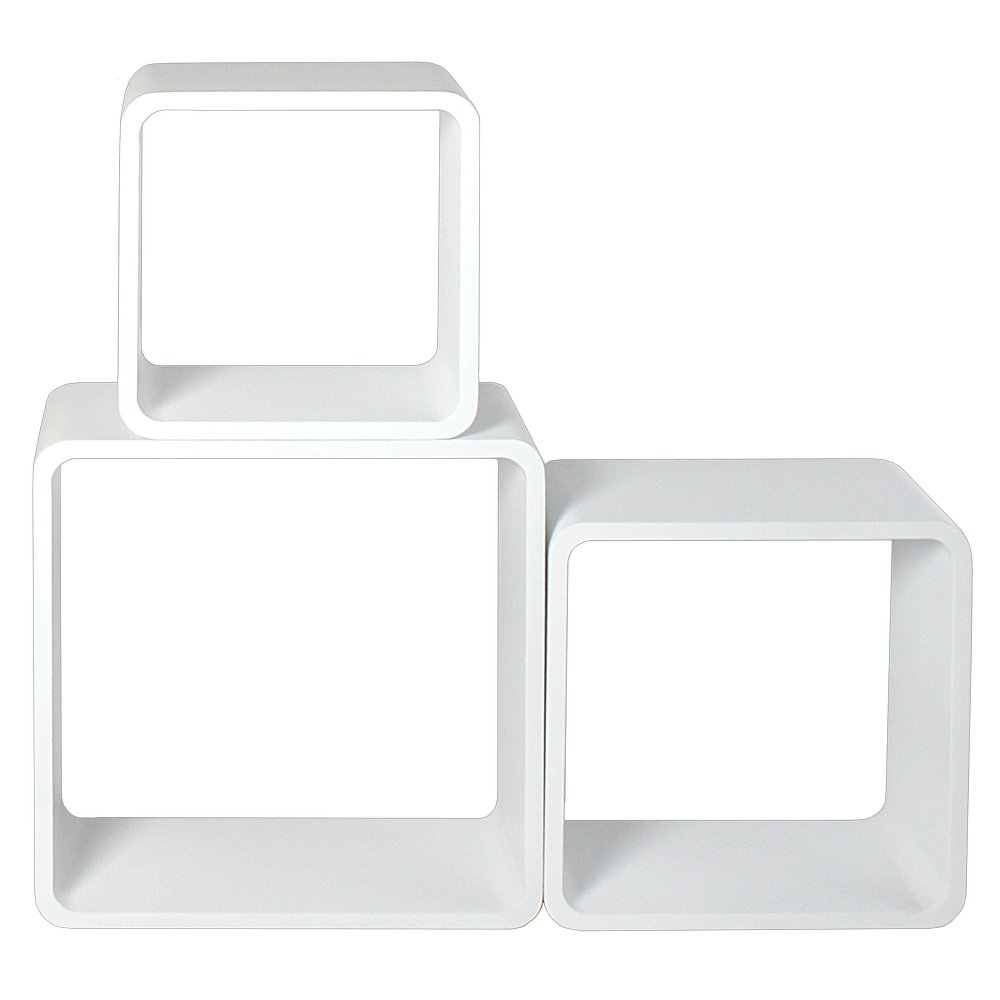 Dekowürfel Quadrat 3-teilig weiß, 50/42/35 cm