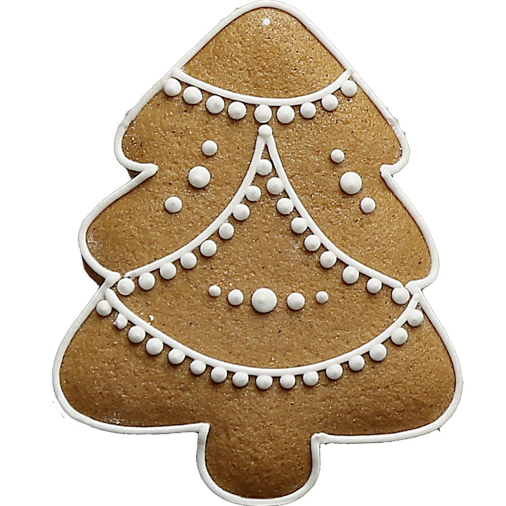 Lebkuchen Baum 2D braun/weiß, B 41 x H 50 cm