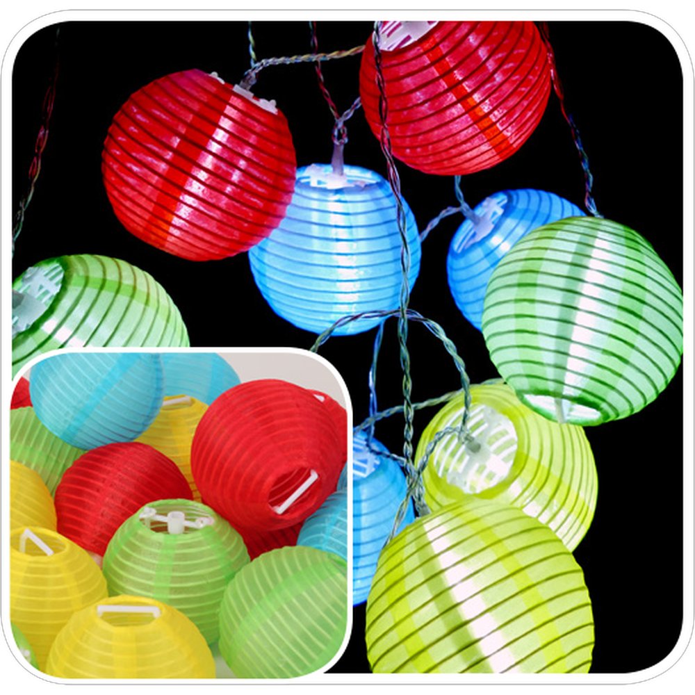 Mini Lampions x20 LED USB+ kalt-weiß, transparent 3,8 M + 3 M Zuleitung