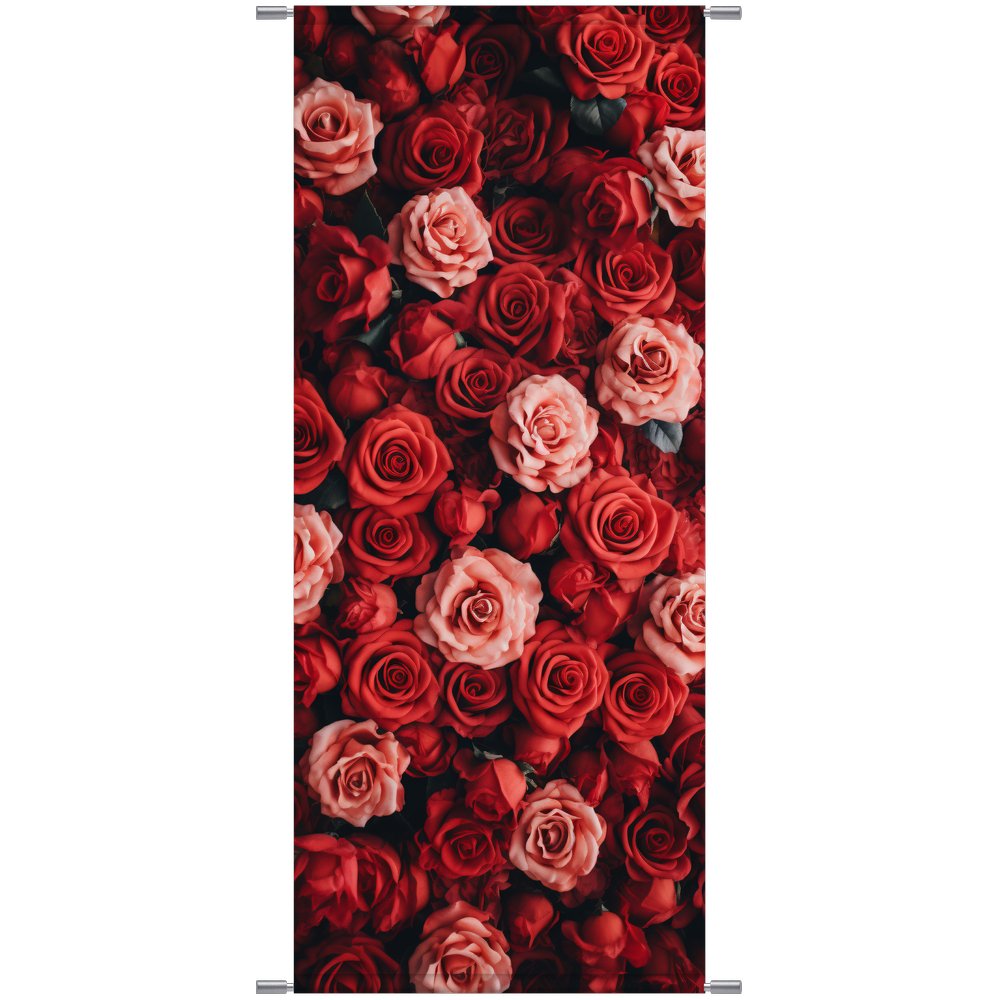 Banner Rosenblütenköpfe rot rot,75 x 180 cm