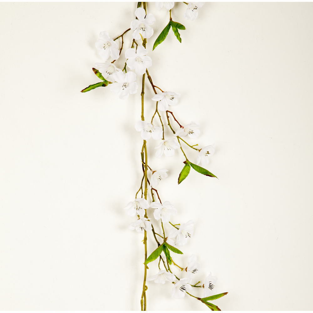 Blütengirlande Deluxe grün-weiß 180 cm