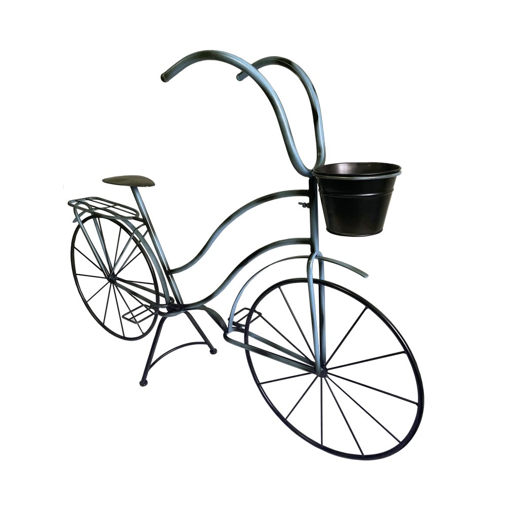 Fahrrad Metall Deko XL grau/blau-vintage, L 113 x H 82