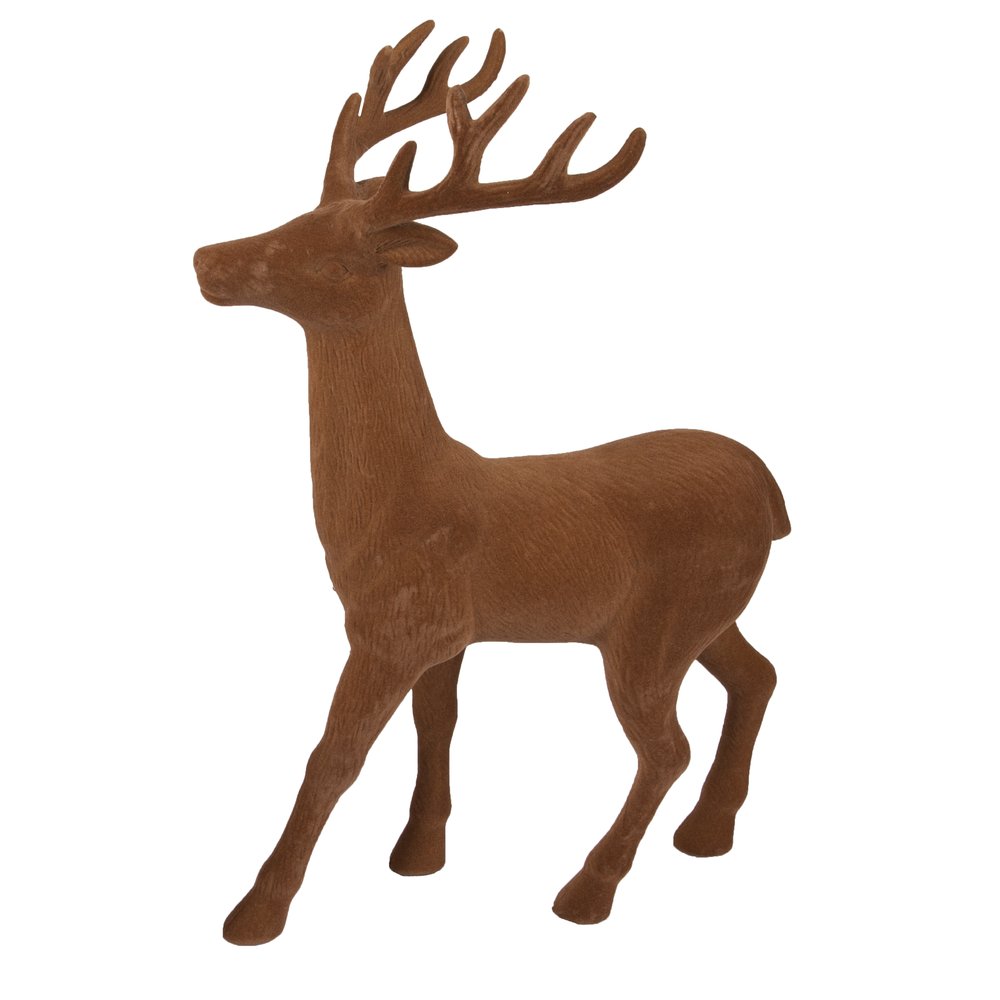 Hirsch beflockt stehend, 32 x 17 x 46 cm