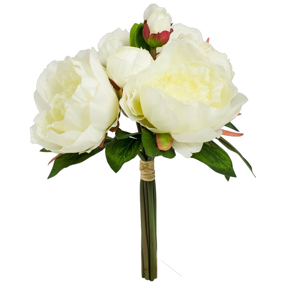 Pfingstrosenstrauß x8 weiß, Ø 30 x 34 cm