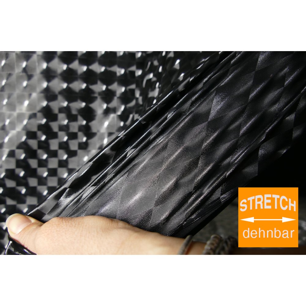 Singlestretch 3D Effekt/Metall-Look schwarz, 150 cm breit