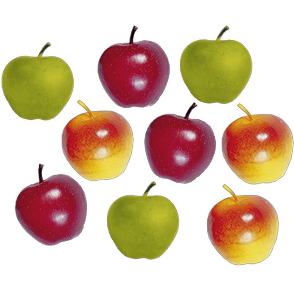 Gemischte Äpfel 9er-Pack grün, gelb und rot, Ø 7,5 cm