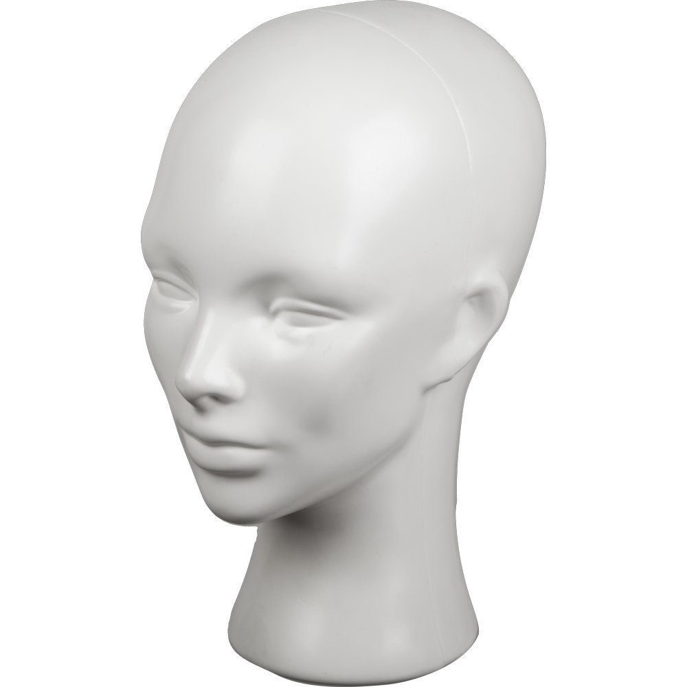 Damenkopf aus Kunststoff weiß seidenmatt, 30 cm