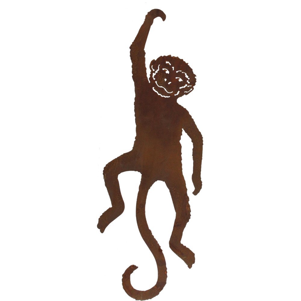 Affe Metall/Rosteffekt hängend, 23 x 68 cm