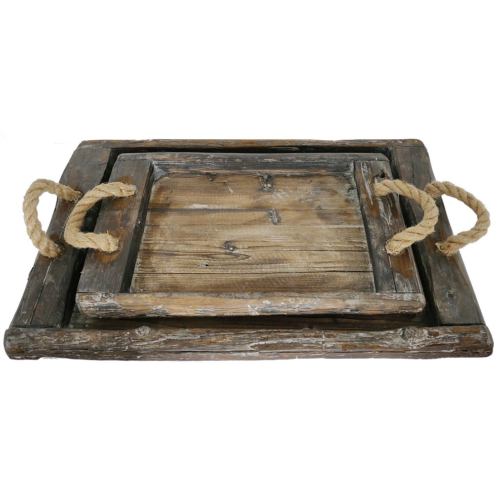 Holztablett Antik-Art/Vintage, 52 x 32,5 cm