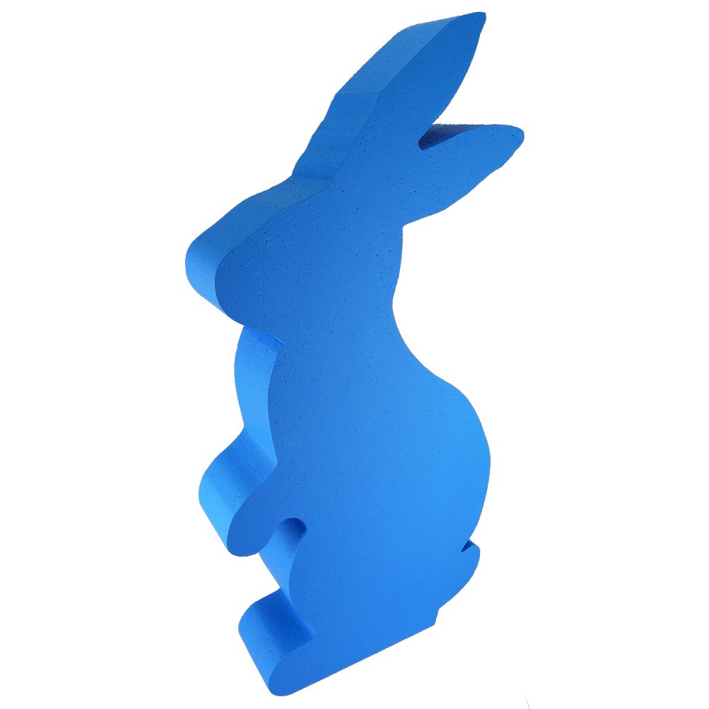 Hase stehend Styrofoam blau