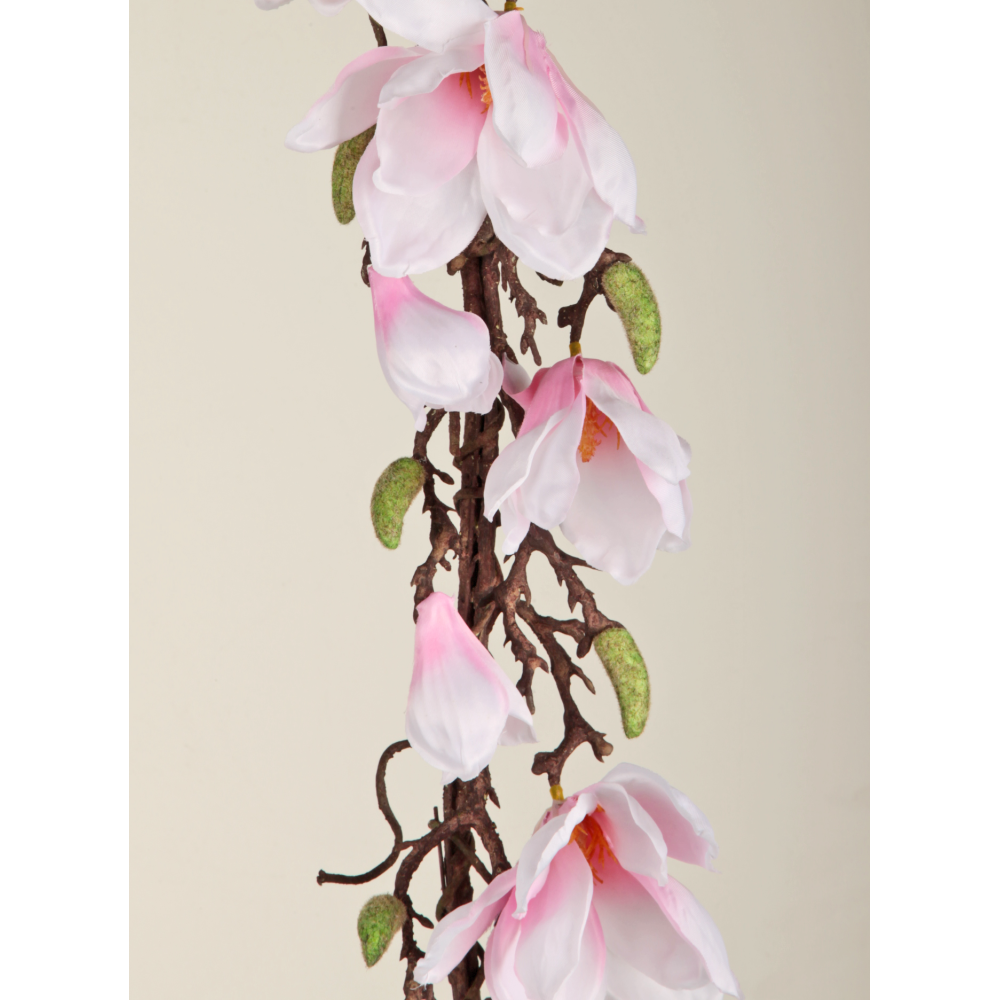 Magnoliengirlande Queens weiß/pink, 100 cm