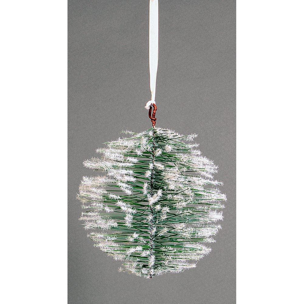 Kiefernkugel Snow hängend grün-weiß, Ø 20 cm