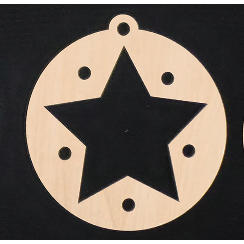 Anhänger Stern Design 3 natur, Ø 9,5 cm