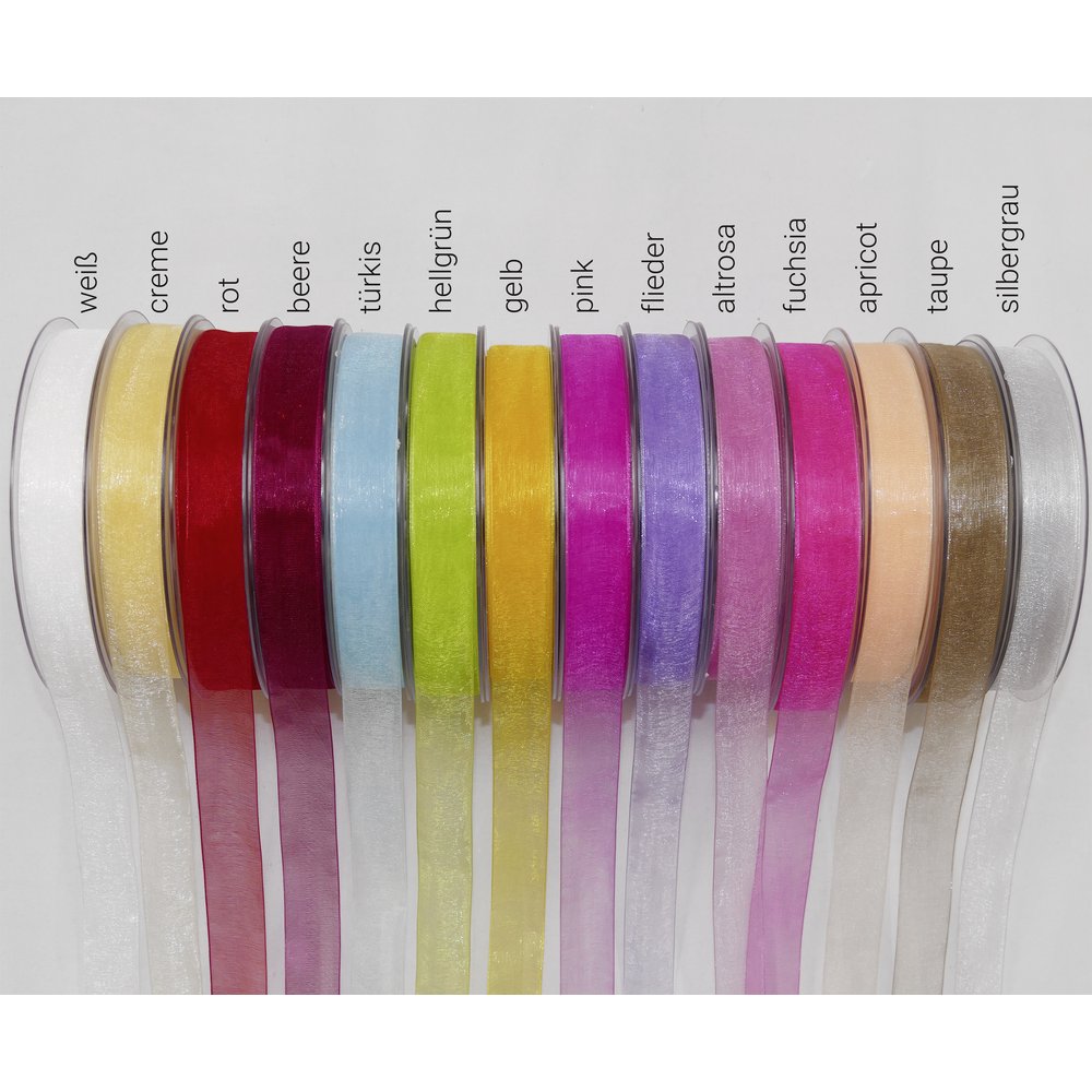 Band Organza altrosa, 15 mm x 50 m