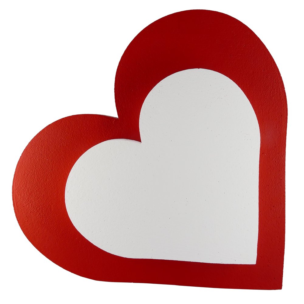 Herz Styrofoam mit Aufhänger rot, 50 cm, 5 cm dick