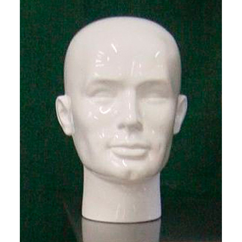Herrenkopf aus Kunststoff weiß seidenmatt, 30 cm