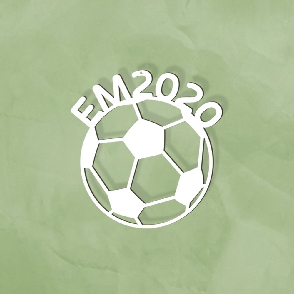 Display 2D Fußball EM 2020 weiß, 40 x 42 cm