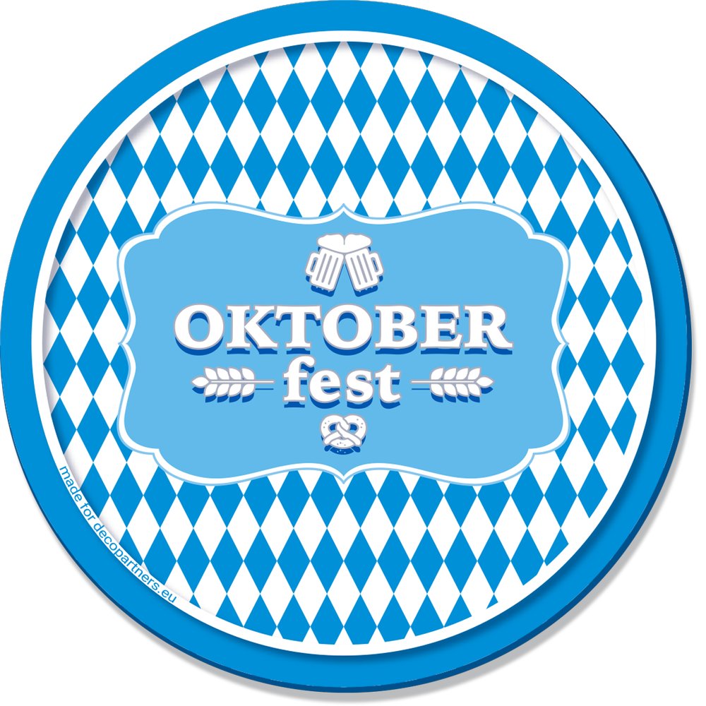 Bierdeckel Bayern blau-weiß, 20 Stück, Ø 107 mm