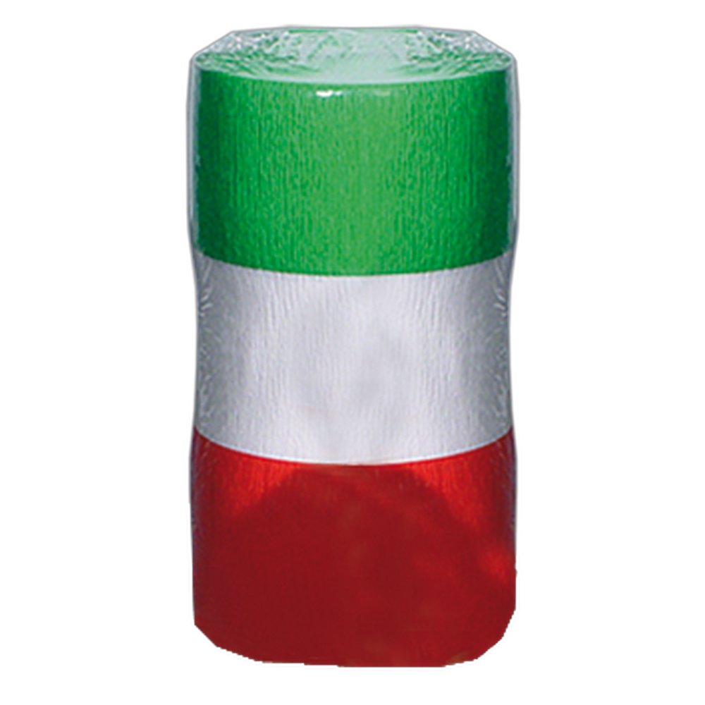 Flaggenkrepp Italien grün-weiß-rot, 24 cm x 50 m