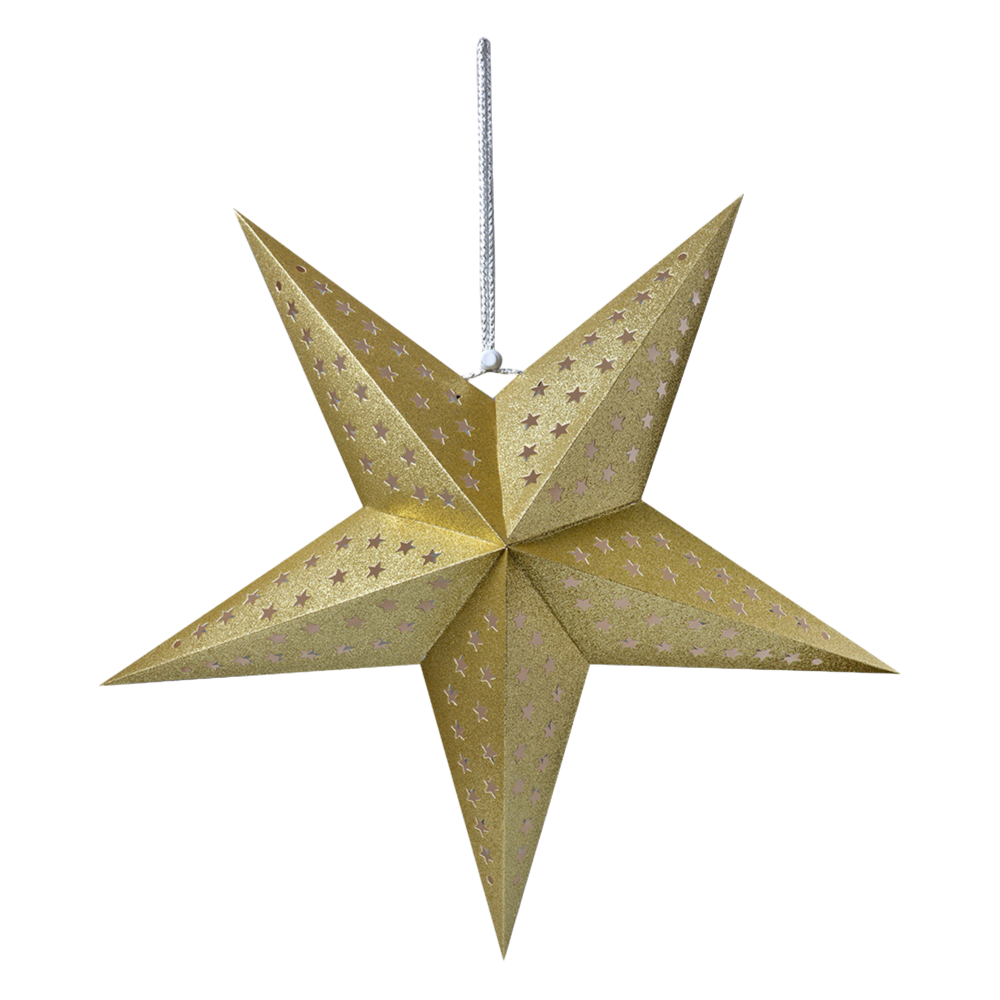 Falt Stern mit Stern-Stanzung gold, Ø 60 cm