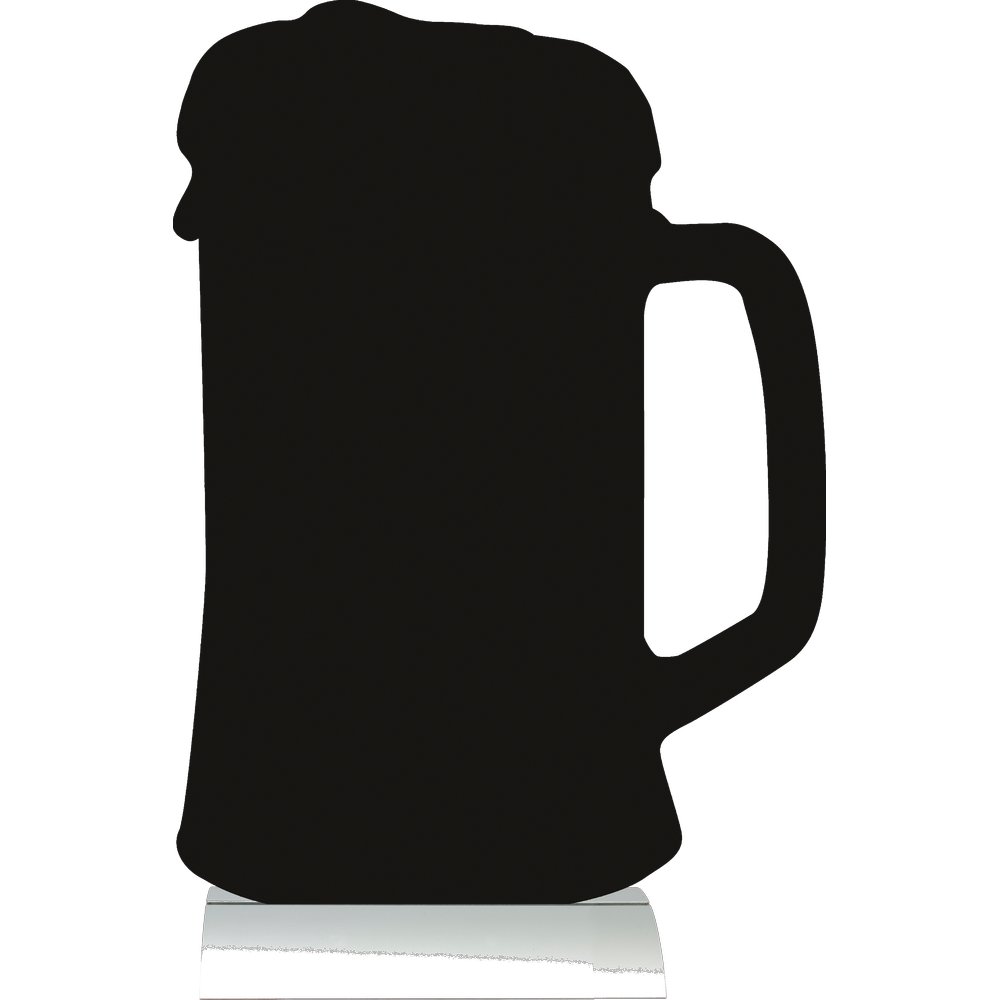 Schieferlacktafel Bierkrug schwarz / alu, ca. 25 x 35 cm