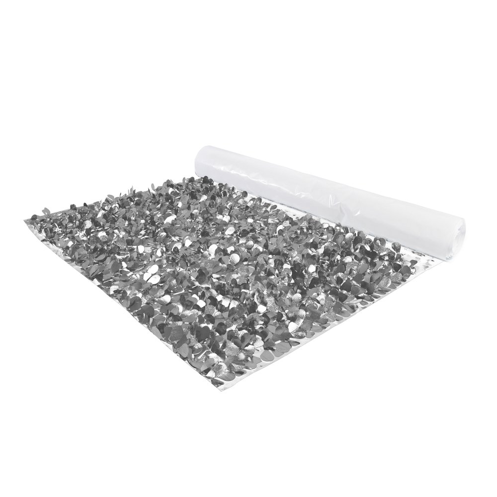 Effektfolie metallic geprägt silber/weiß, B90 cm, lfmtr.