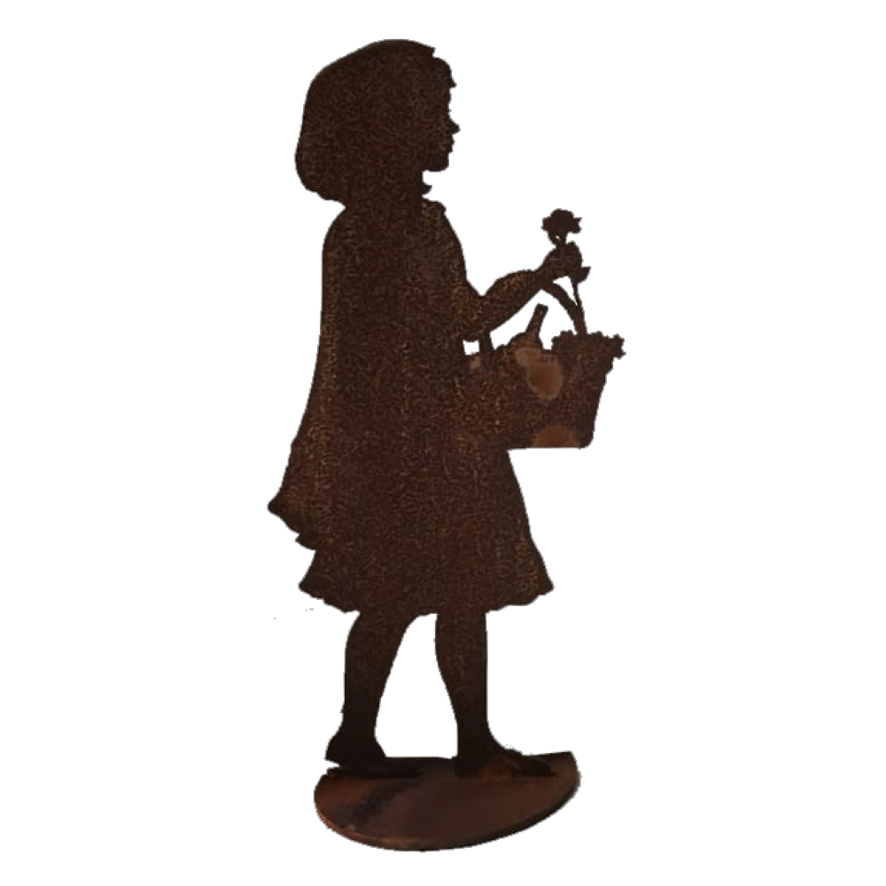 Rotkäppchen auf Platte Metall rosteffekt,B38 x H79 cm