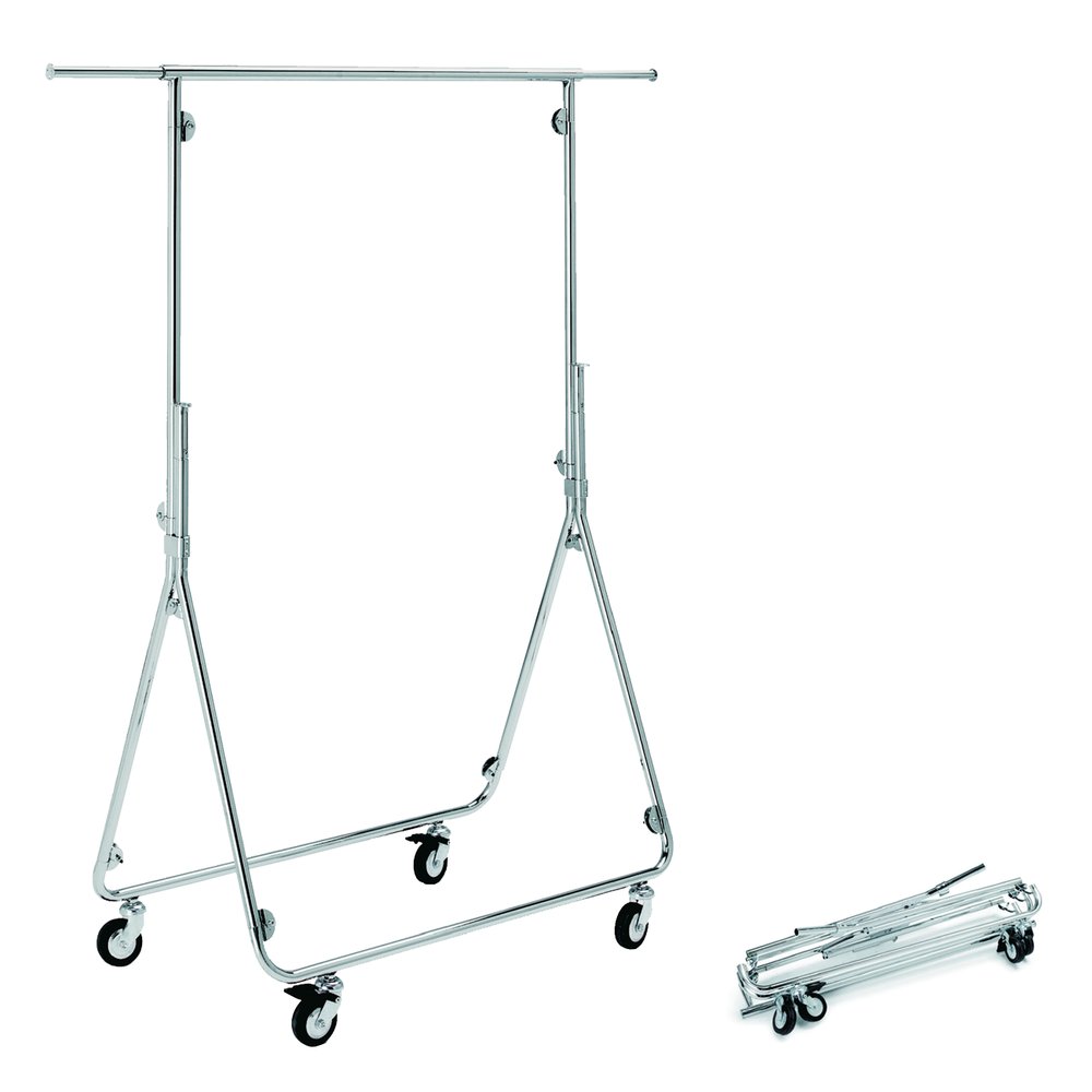 Reiserollständer faltbar chrom, 100 x 55 cm, 150 cm hoch