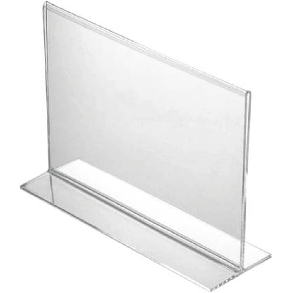 Plakataufsteller T senkrecht klar,DIN A7 Querformat